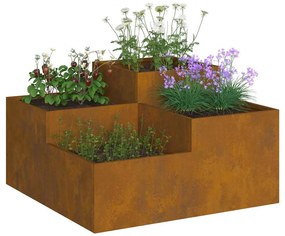 vidaXL Γλάστρα Κήπου 100 x 100 x 48 εκ, Ατσάλι