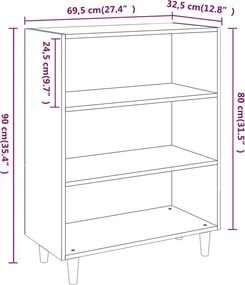 vidaXL Ντουλάπι Λευκό 69,5 x 32,5 x 90 εκ. από Επεξεργασμένο Ξύλο