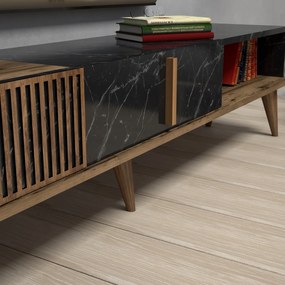 Έπιπλο Τηλεόρασης Καρυδιά / Μαύρο CUSURO 180x35x40