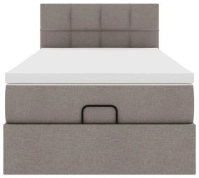 vidaXL Οθωμανικό κρεβάτι με στρώμα Taupe 90x200cm ύφασμα