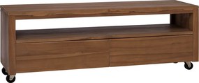 vidaXL Ντουλάπι TV 110 x 30 x 40 cm Φυσικό Στερεό Ξύλο Τίκ