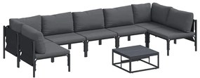 vidaXL Σετ Καναπέ Κήπου 8 pcs Ανθρακί Ατσάλι