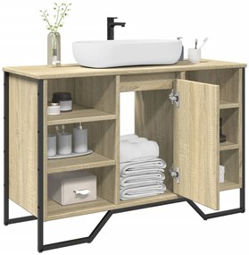 vidaXL Ντουλάπι Νιπτήρα Μπάνιου Sonoma Δρυς 91x35x60 εκ. Επεξ. Ξύλο