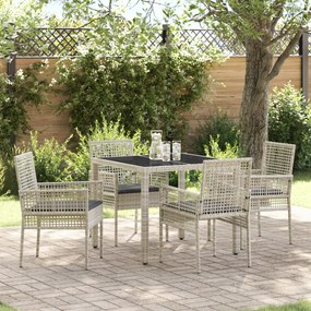 vidaXL Σέτ φαγητού για κήπο 5 pcs Ανοιχτό γκρι 90 x 90 x 75 cm
