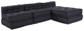 vidaXL Modular Pouffes 4 τμχ σε Ανθρακί Ύφασμα