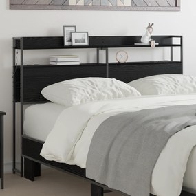vidaXL Κεφαλάρι Αποθήκης με ράφι Μαύρη δρυς 160 cm Επεξεργασμένο ξύλο