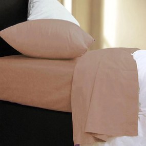 Σεντόνι Basic Brown Nef-Nef Single 170x270cm Χωρίς Λάστιχο 100% Cotton
