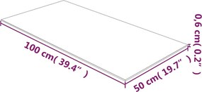 vidaXL Επιφάνεια Τραπεζιού Διαφανής 50 x 100 εκ. από Ψημένο Γυαλί