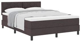 vidaXL Κρεβάτι box spring με στρώμα Σκούρο Καφέ 140 x 200 cm ύφασμα