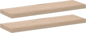 vidaXL Ράφια Τοίχου 2 τεμ. 80x23,5x4 εκ. Επεξεργασμένο Ξύλο