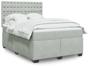 ΚΡΕΒΑΤΙ BOXSPRING ΜΕ ΣΤΡΩΜΑ ΑΝΟΙΧΤΟ ΓΚΡΙ 140X190 ΕΚ. ΒΕΛΟΥΔΙΝΟ 3293218