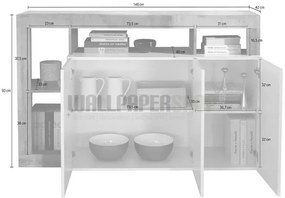 ΜΠΟΥΦΕΣ ΞΥΛΟ ΑΚΑΚΙΑΣ ΚΑΦΕ 145x87x45