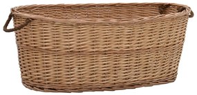 vidaXL Καλάθι Καυσόξυλων με Λαβές Μεταφοράς 88x57x34 εκ. Φυσική Ιτιά