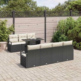 vidaXL Σετ Καναπέ Κήπου με αποθήκευση 8 pcs Μαύρο Πολυ ράταν