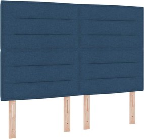 vidaXL Κεφαλάρι με κεφαλάρι Μπλε 144 cm Τεχνητό Δέρμα