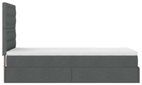 Οθωμανικό κρεβάτι με στρώμα Σκούρο γκρι 80x200cm ύφασμα 3313279