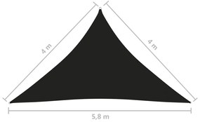 Πανί Σκίασης Τρίγωνο Μαύρο 4 x 4 x 5,8 μ. από Ύφασμα Oxford - Μαύρο