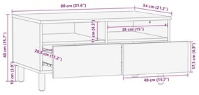 ΤΡΑΠΕΖΑΚΙ ΣΑΛΟΝΙΟΥ ΚΑΦΕ 80X54X40 CM ΜΑΣΙΦ ΞΥΛΟ MANGO 4017733