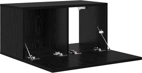 vidaXL Σετ επίπλου τηλεόρασης 2 pcs Μαύρο Επεξεργασμένο Ξύλο