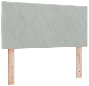 vidaXL κρεβάτι με στρώμα  σε ανοιχτό γκρι 90x190 εκ. από βελούδο