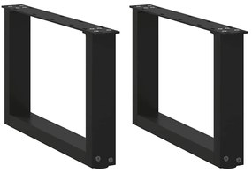 Πόδια Τραπεζιού Σαλονιού σε Σχήμα U 2 τεμ. Μαύρο 50x(30-31) εκ. Ατσάλι