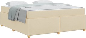 vidaXL Σκελετός Κρεβατιού με στρώμα Κρεμ 180 x 200 cm ύφασμα