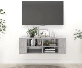 vidaXL Έπιπλο Τηλεόρασης Κρεμαστό Γκρι Σκυρ. 102x35x35 εκ. Επεξ. Ξύλο