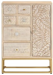 vidaXL Ντουλάπι 55 x 30 x 76 εκ. από Μασίφ Ξύλο Μάνγκο και Σίδηρο