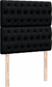 vidaXL Κρεβάτι Boxspring με Στρώμα Μαύρο 90x200 εκ. Υφασμάτινο