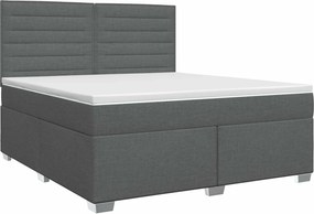 vidaXL Κρεβάτι box spring με στρώμα Σκούρο Γκρι 160 x 200 cm Ύφασμα