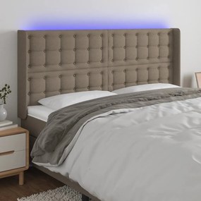 Κεφαλάρι Κρεβατιού LED Taupe 163x16x118/128 εκ. Υφασμάτινο 3124492