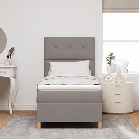 vidaXL Κρεβάτι Box Spring με Στρώμα & LED Ταπές 90x190 εκ Υφάσματος