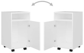vidaXL Βοηθητικό Ντουλάπι με Τροχούς Λευκό 33x38x60 εκ. Επεξ. Ξύλο