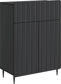 vidaXL Πλαϊνό γραφείο Μαύρο 66 x 34,5 x 92 εκ. Επεξεργασμένο Ξύλο