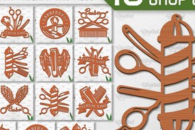 Intra απο ξύλο plywood 3mm-4mm πάχος Δέσμη κοπής με λέιζερ επιγραφές κουρείου Δίασταση 30x20 cm INTRAFABR-98541167