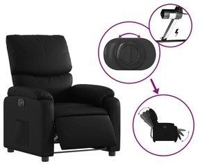 vidaXL Πολυθρόνα Ανακλινόμενη Ηλεκτρική Μαύρη από Συνθετικό Δέρμα