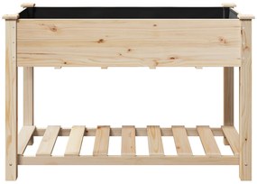 vidaXL Γλάστρα Κήπου με Ράφι 115x59x76 εκ Μασίφ Ξύλο Πεύκου