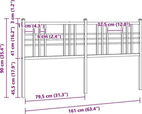 vidaXL Ανταλλακτικό κεφαλάρι Λευκό 160 εκ. Μεταλλικό