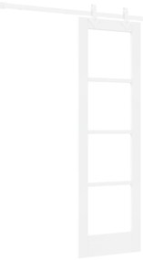 vidaXL Συρόμενη Πόρτα  με Σετ Εξαρτημάτων Λευκή 61x198.5 εκ. Συμπαγές Ξύλο Πεύκου