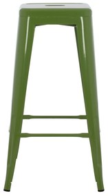 Σκάμπο Bar Μεταλλικό Melita Σε Light Olive Green 43x43x78 Εκ.