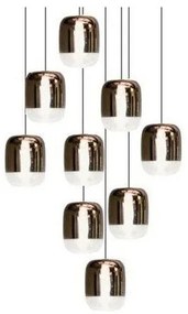 Πολυέλαιος Κρεμαστό Φωτιστικό Οροφής 9xLED 4,2W Dimmable Triac Φυσητό Γυαλί Βάση 27x27cm Gong Mini 9S Prandina-1A63003113070-Χάλ 1A63003113070
