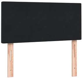 vidaXL Κρεβάτι Boxspring με Στρώμα &amp; LED Μαύρο 90x210 εκ. Βελούδινο