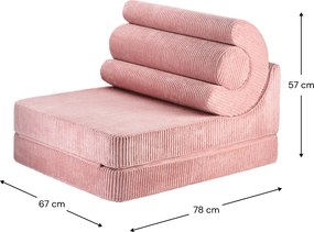 Πολυθρονα Flipster Υφασμα Κοτλε Ροζ