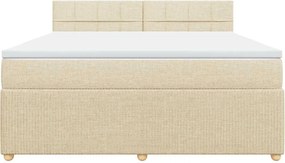 vidaXL Κρεβάτι Boxspring με Στρώμα Κρεμ 180x200 εκ. Υφασμάτινο