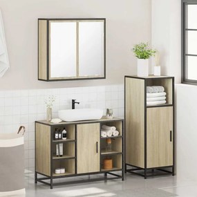 vidaXL Σετ Επίπλων Μπάνιου 3 Τεμαχίων Sonoma Δρυς Επεξεργασμένο Ξύλο