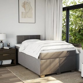 vidaXL Κρεβάτι Boxspring με Στρώμα Taupe 120x190 εκ. Υφασμάτινο