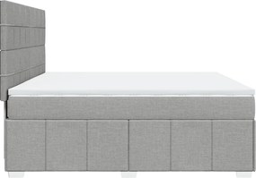 vidaXL Κρεβάτι Boxspring με Στρώμα Ανοιχτό Γκρι 180x200 εκ. Υφασμάτινο