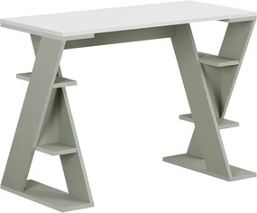Γραφείο εργασίας Papillon Megapap χρώμα ash green - λευκό 106x50x75εκ