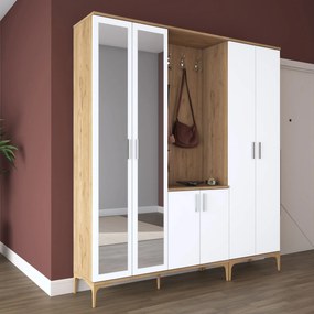 Έπιπλο Εισόδου Καρυδί / Λευκό CUFLI 180x37.5x198.6