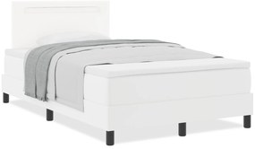 vidaXL Κρεβάτι με Στρώμα Λευκό, 120 x 200 εκ., Από Συνθετικό Δέρμα
